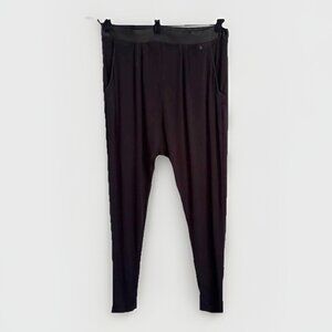 HessNatur Lounge Pant SZ 44 Large Black Elastic Waist Organic Cotton Sustainable